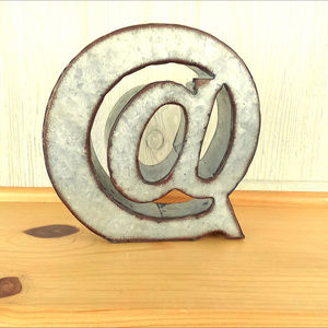 *Primitive Metal @At Symbol, Rustic Wall Hanging